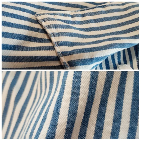 💎NWT Levi's Striped Cotton Denim Tie Top - Picture 4 of 8